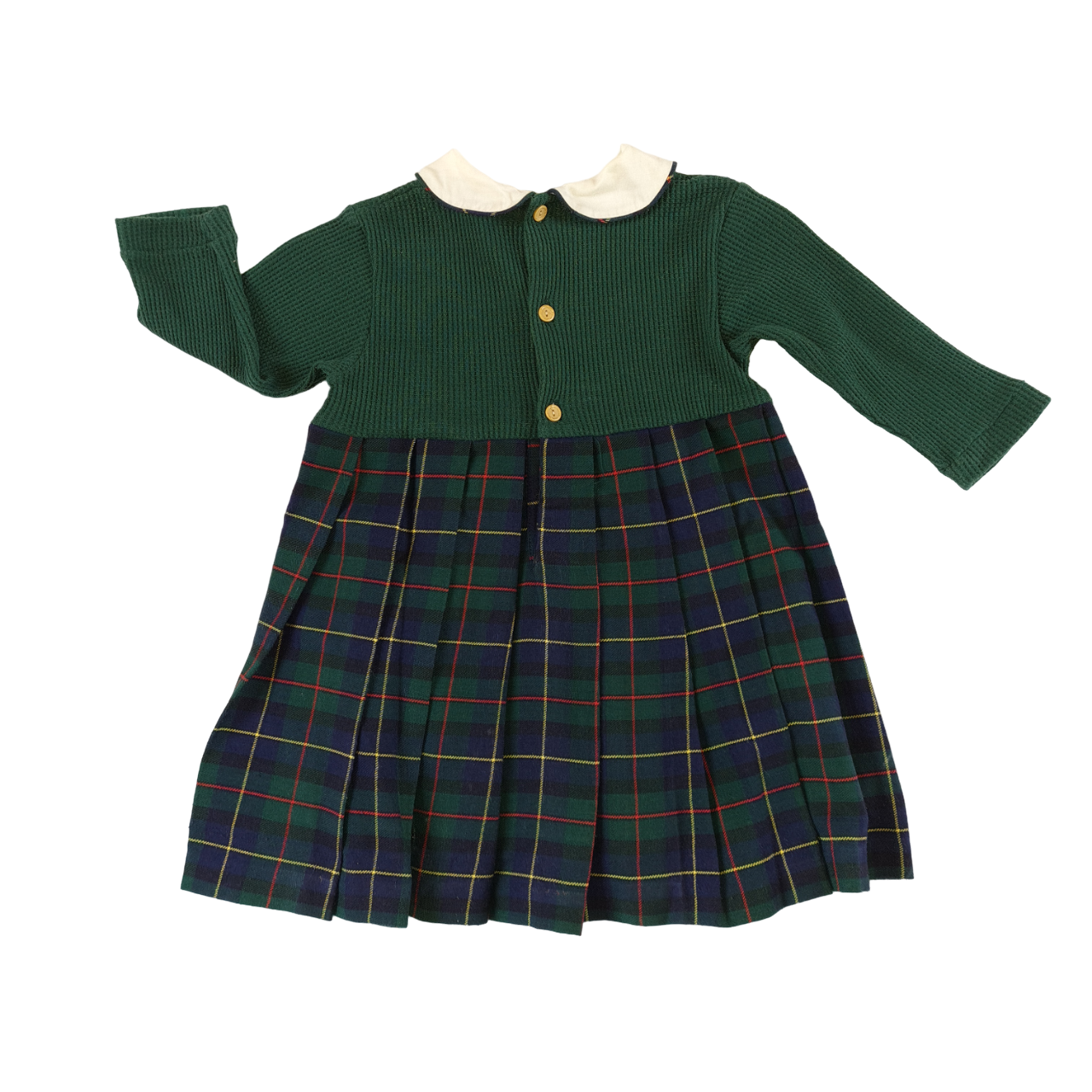 Half Plaid Green Dress