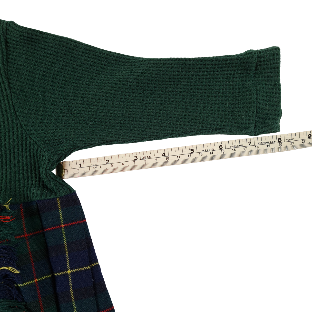 Half Plaid Green Dress