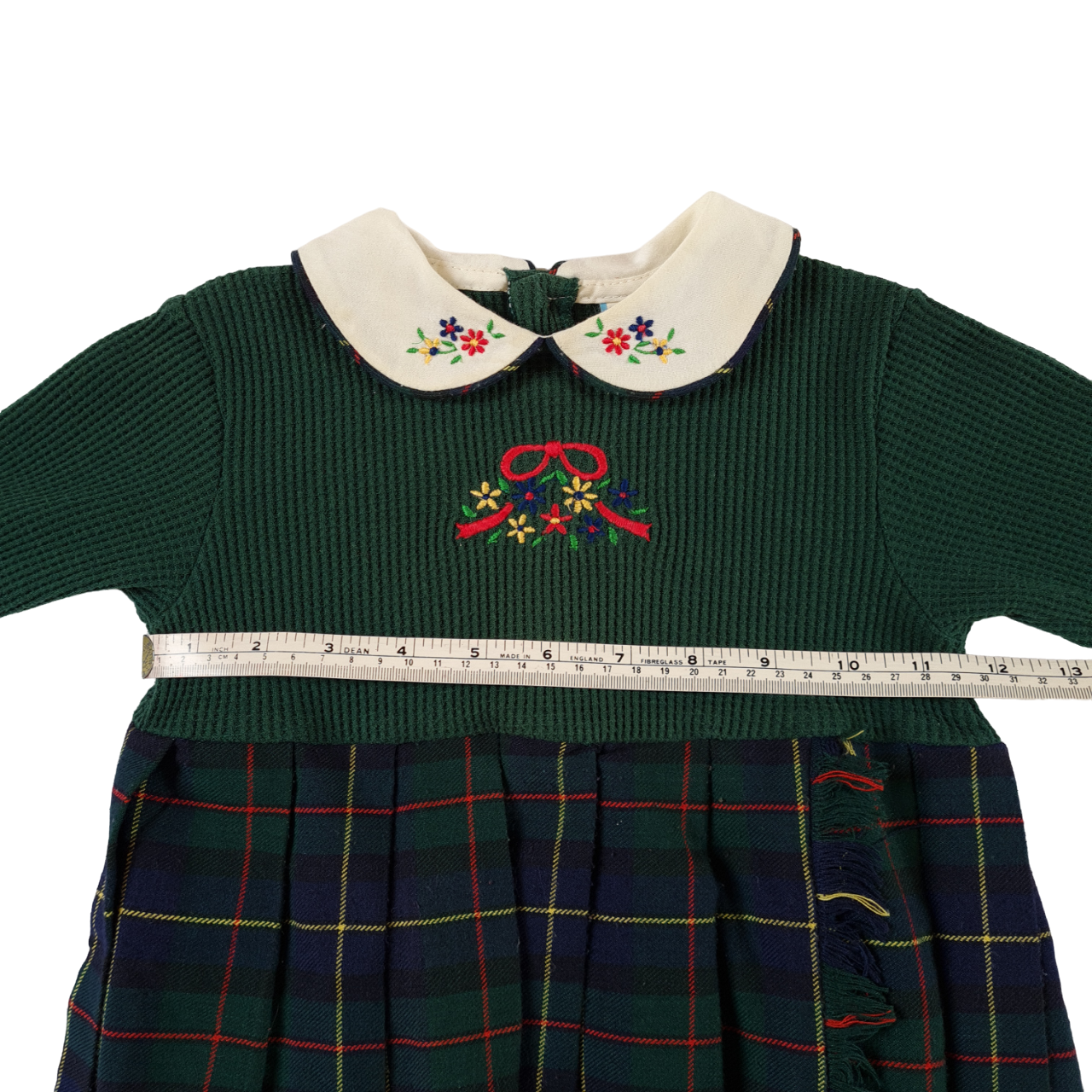 Half Plaid Green Dress