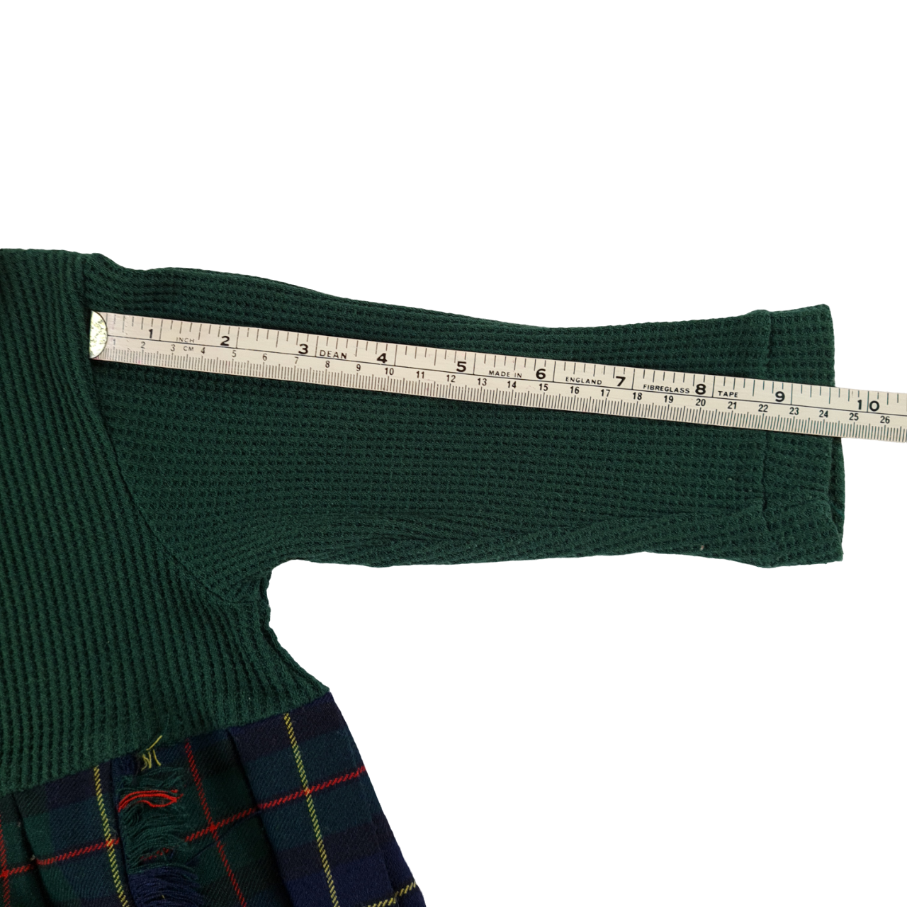 Half Plaid Green Dress