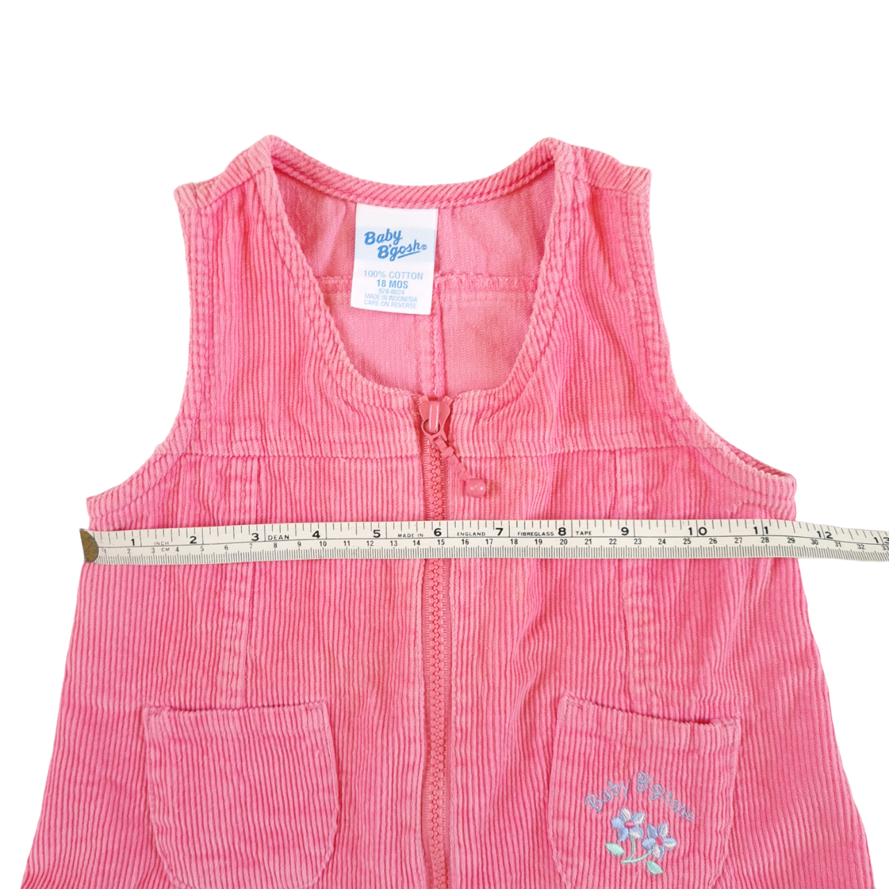 Pink Cord Jumper Dress and Bodysuit