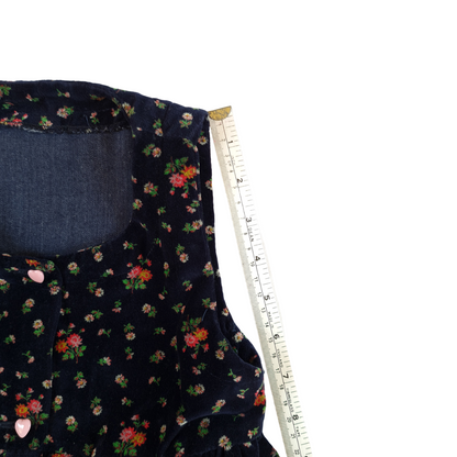 Navy Floral Pinafore Dress