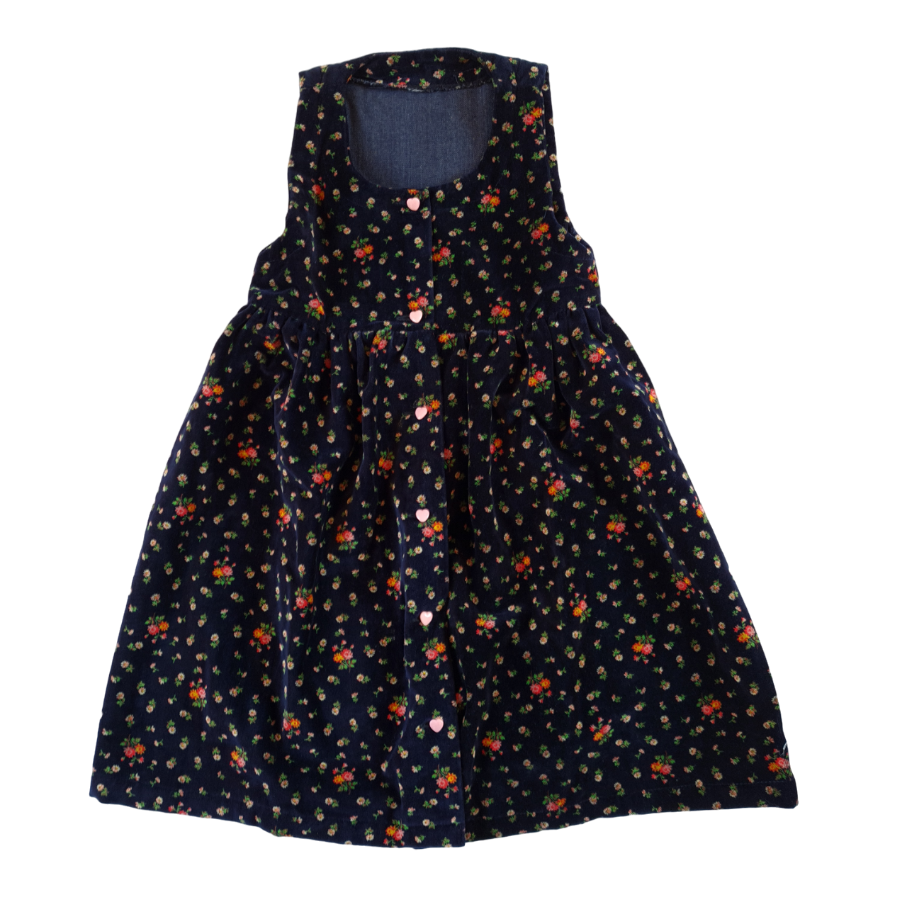 Navy Floral Pinafore Dress