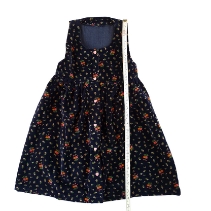 Navy Floral Pinafore Dress