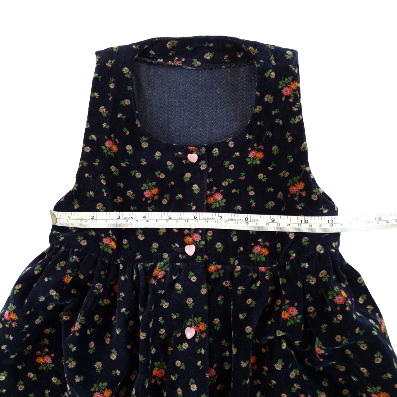 Navy Floral Pinafore Dress