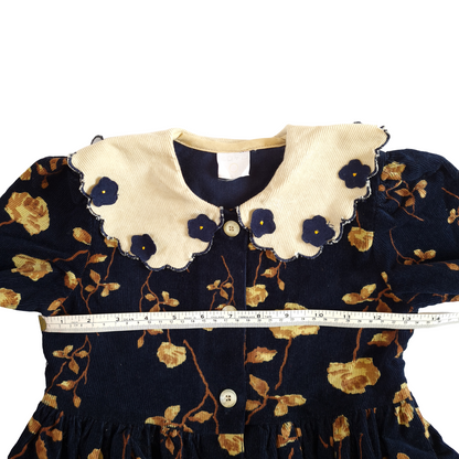 Floral Navy Cord Dress