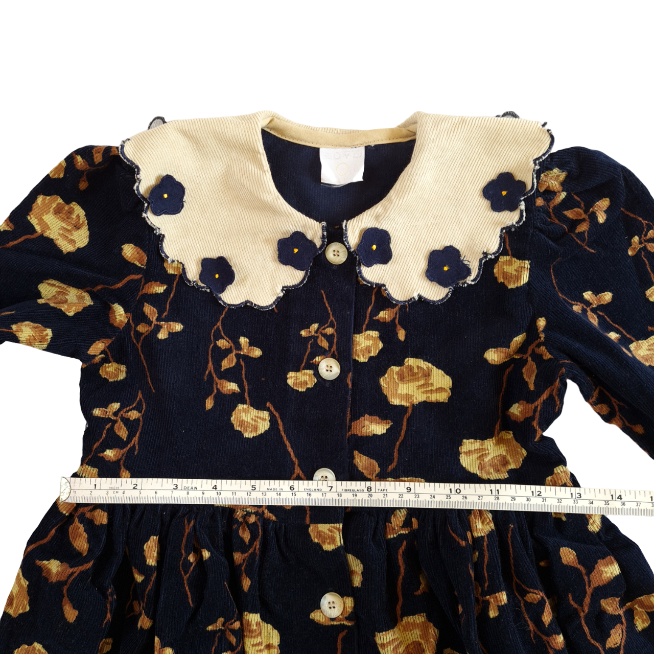 Floral Navy Cord Dress